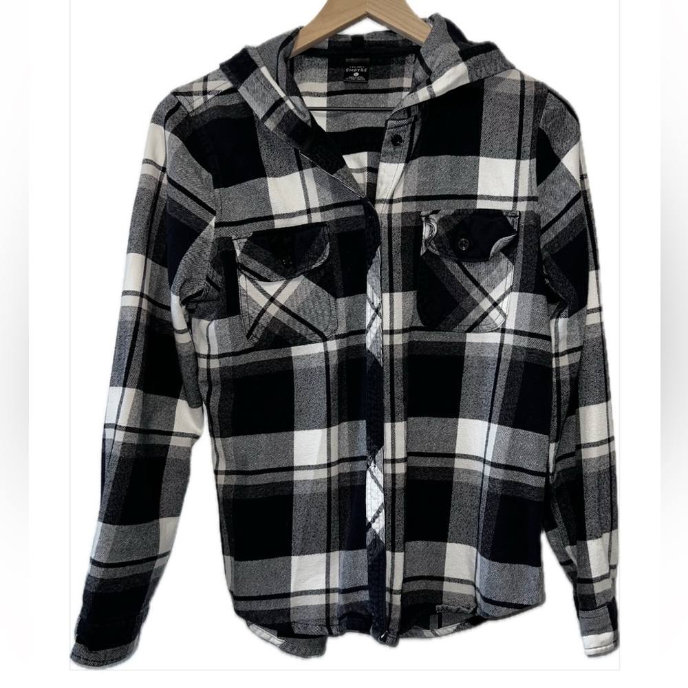 🖤 EMPYRE Women’s Hooded Flannel, Size Medium